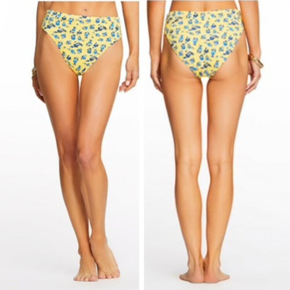 Jessica Simpson NEW Floral Delight High Waisted Bikini Bottom Sol Swim Print S